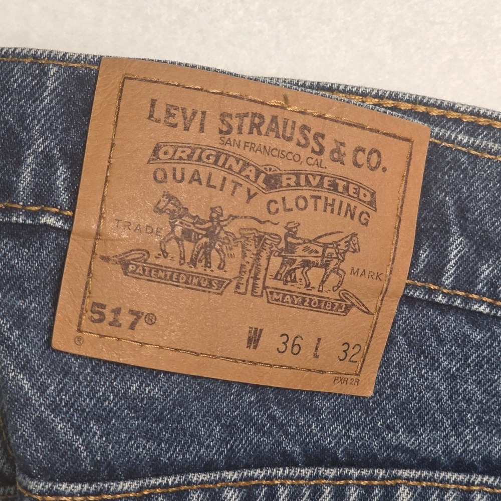 Vtg Levi's 90's 517 Orange Tab Bootcut Made in USA Jeans 36x32 (34×32) Blue 1996 - Picture 4 of 16